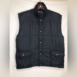 Survival By Generation One Mens Black Puffer Vest Size XLarge Snap Closure